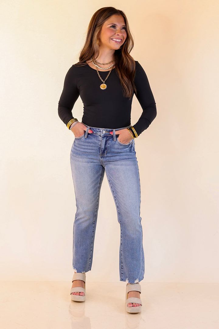 Judy Blue | Kickin' Back Cropped Kick Flare Jean in Medium Wash