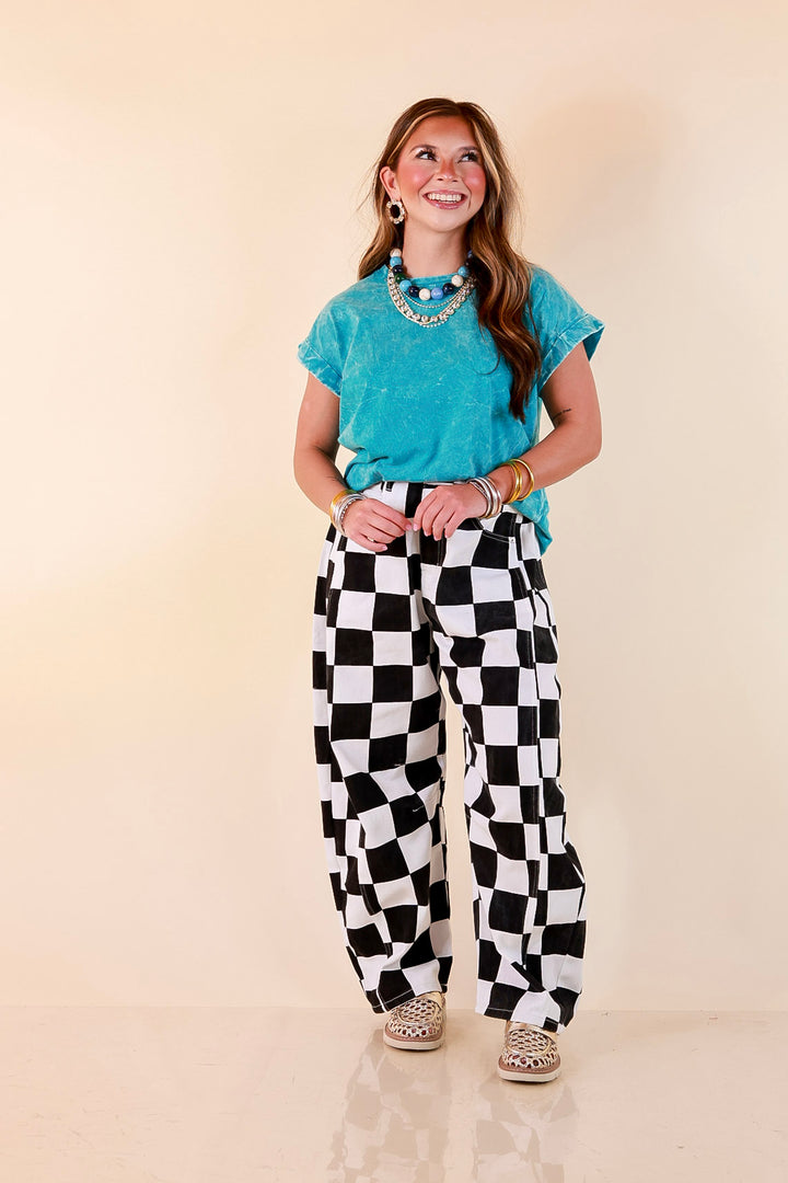 Chic Made Easy Short Sleeve Shirt in Teal Blue