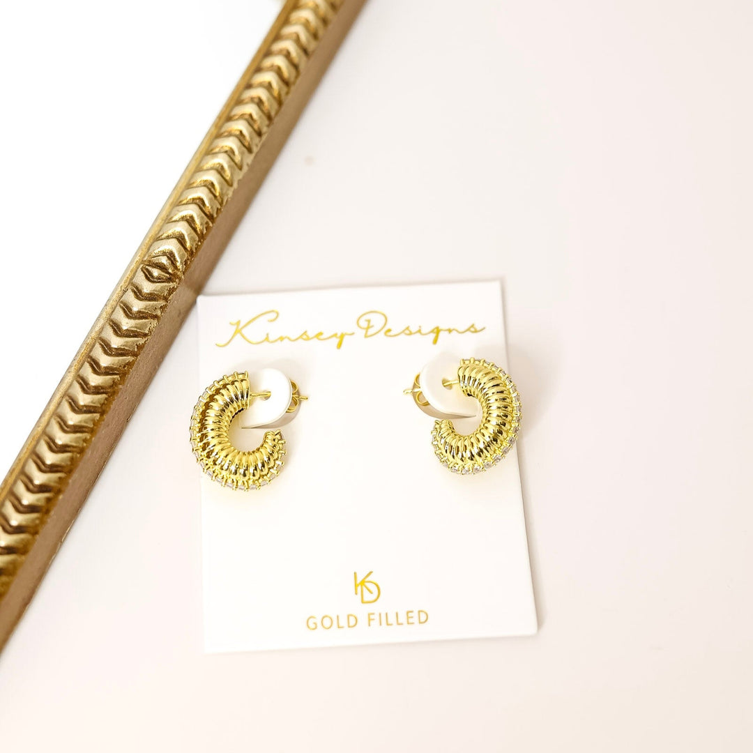 Kinsey Designs | Rolls Crystal Hoop Earrings in Gold