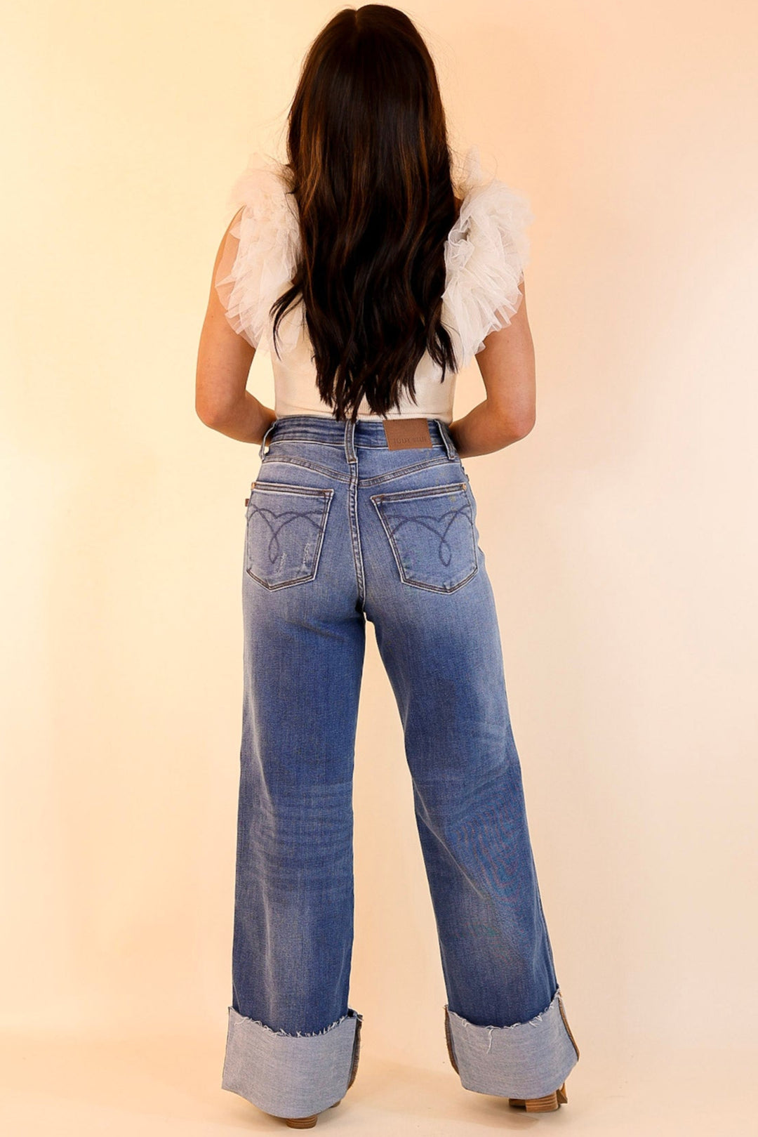 Pose For The Camera Tulle Upper Bodysuit in Cream
