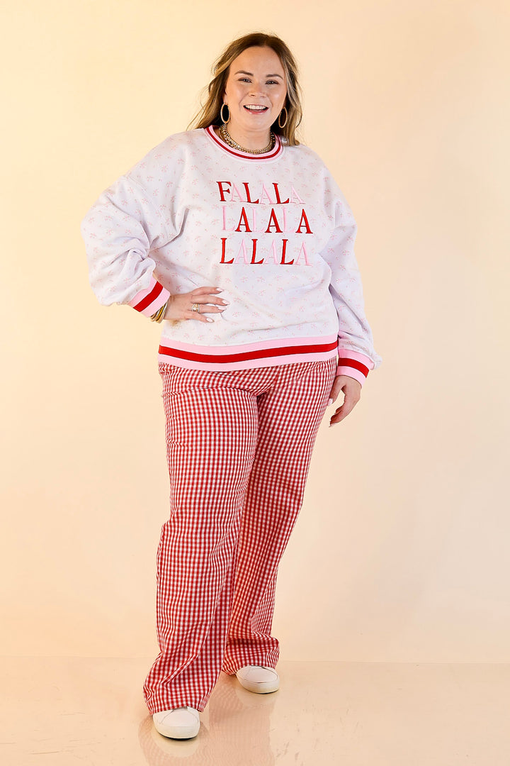 Simply Southern | Holiday Cheer Club Fa La La Floral Varsity Sweatshirt in Ivory
