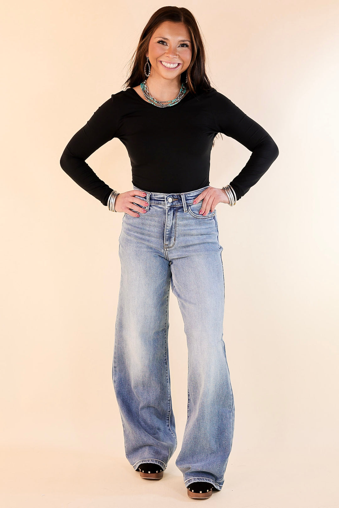 Judy Blue | Can't Go Wrong Retro Wide Leg Jean in Vintage Medium Wash