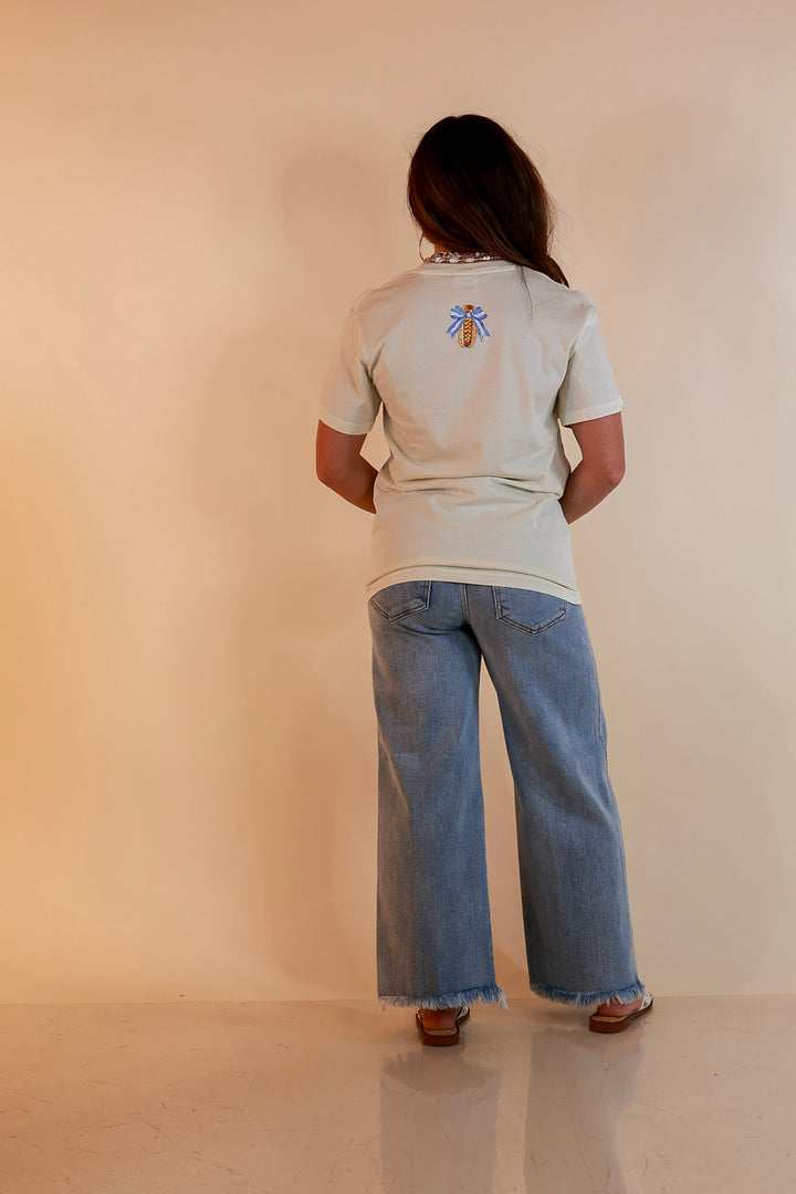 Simply Southern | Star Spangled Snack Graphic T-Shirt with Hot Dog Bow Design in Ivory