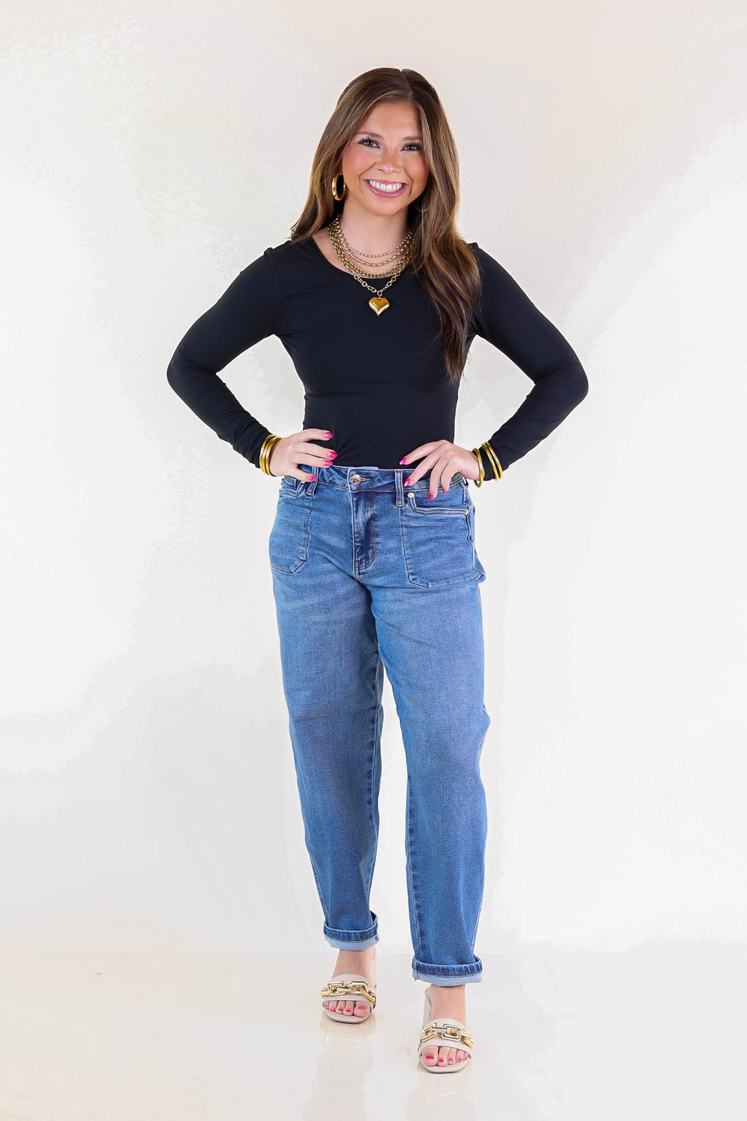 Judy Blue | Feeling Posh Soft Barrel Denim Jean in Dark Wash