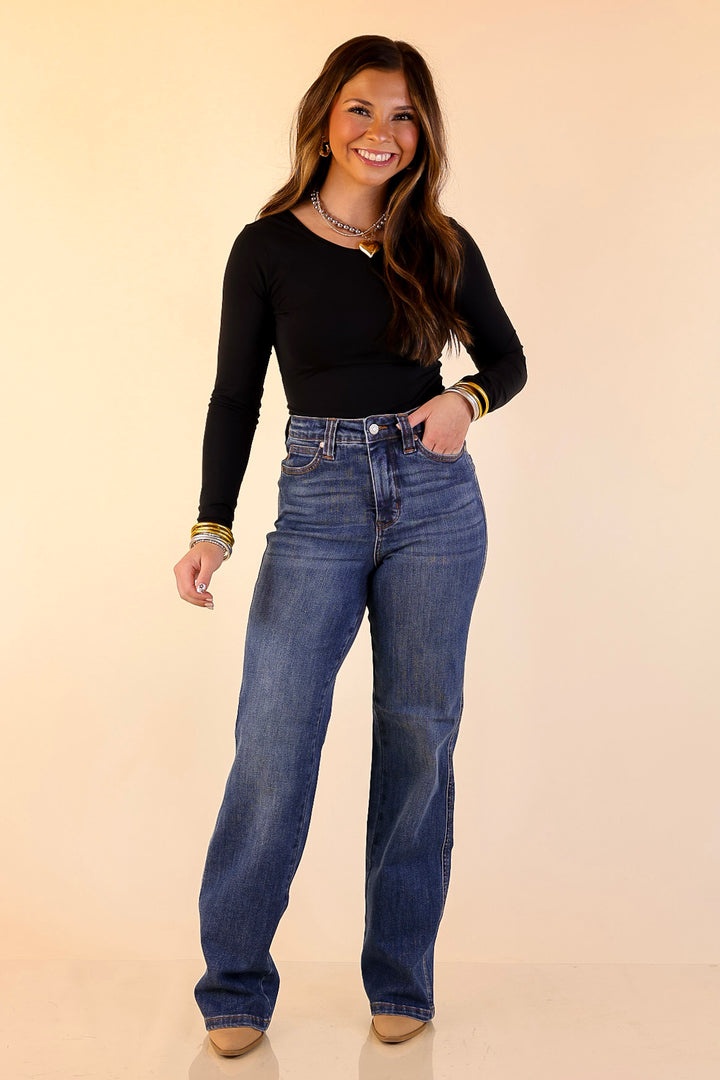 Judy Blue | Perfect Foundation Tummy Control Straight Leg Jean in Medium Wash