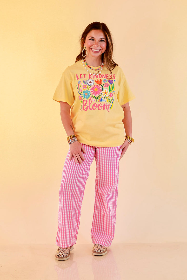 Rooted in Kindness "Let Kindness Bloom" Short Sleeve Graphic Tee in Butter Yellow