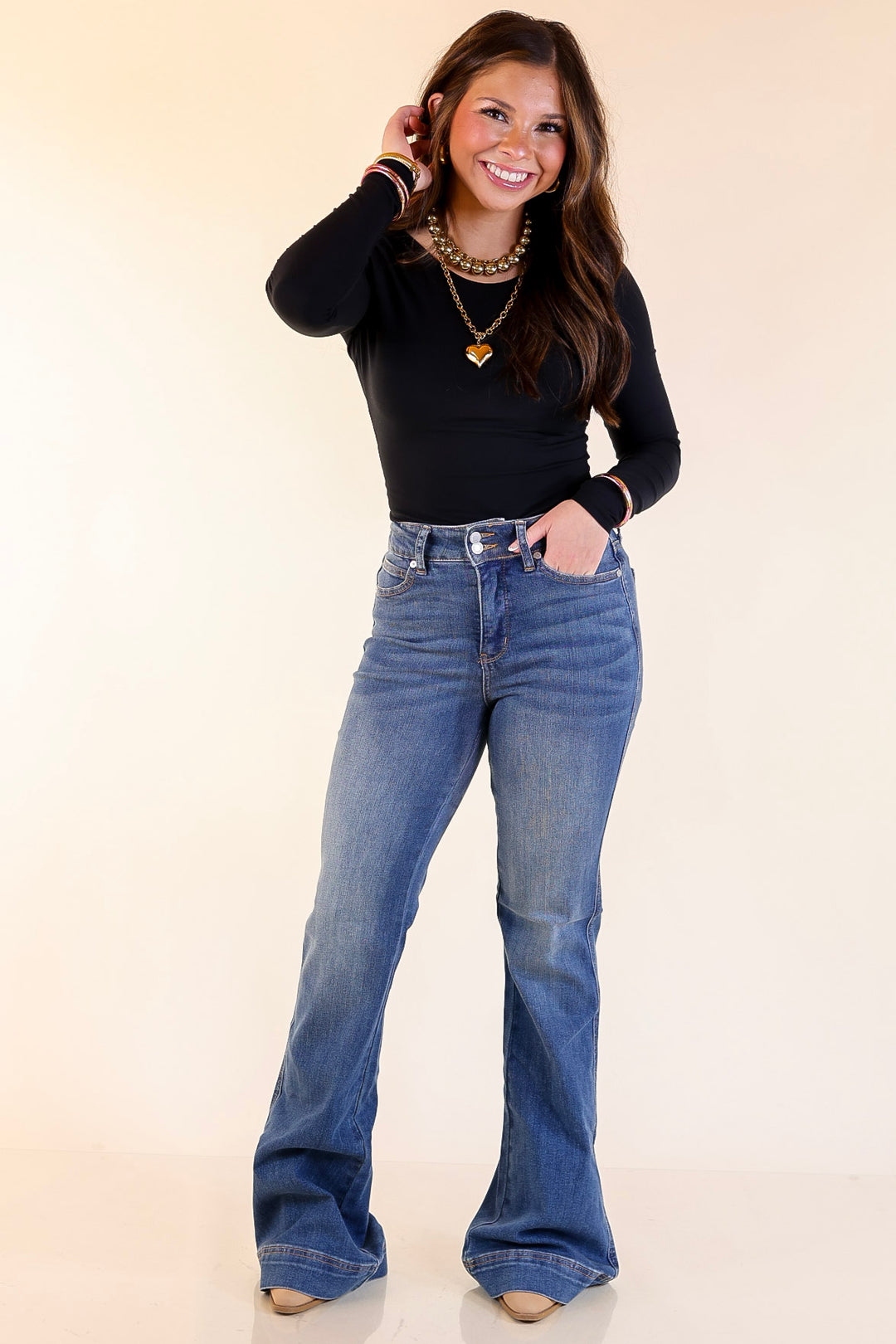 Judy Blue | Signature Style Tummy Control Trouser Jean in Medium Wash