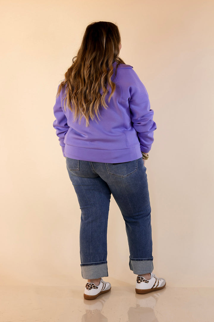 SPANX | AirEssentials Half Zip in Amethyst Purple