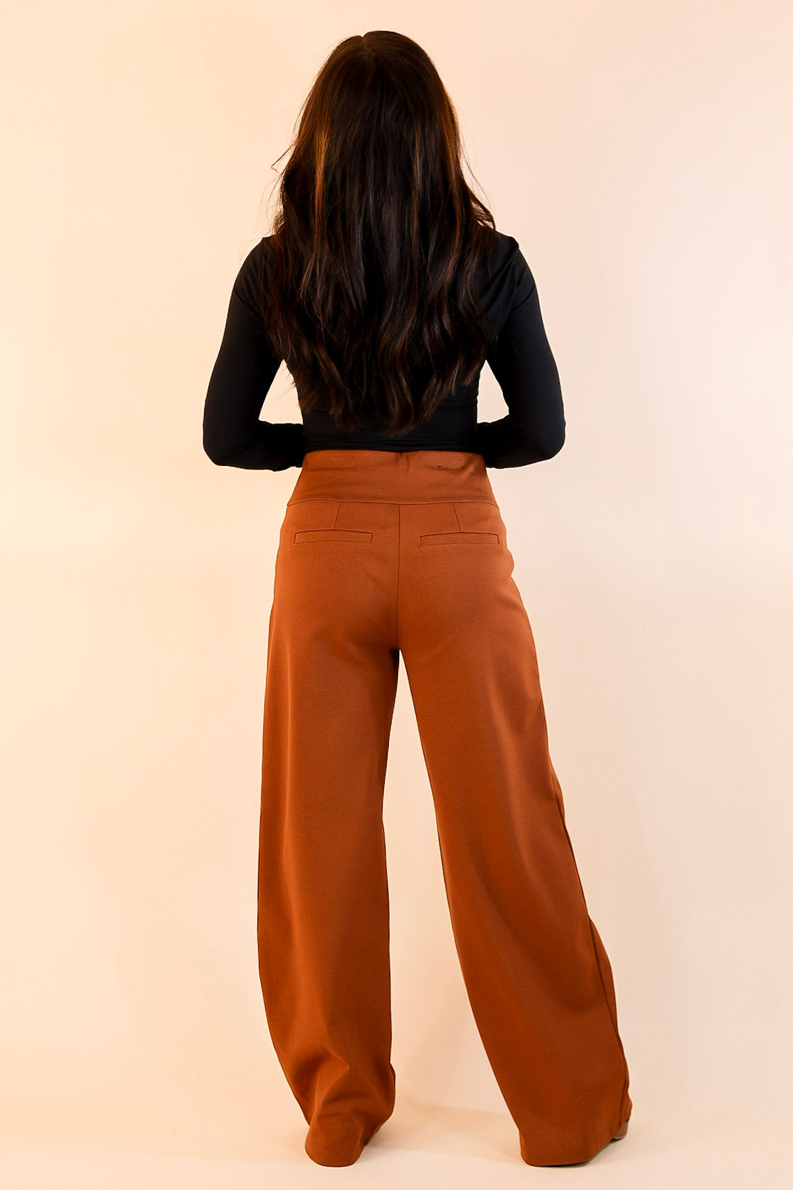 Class Act Wide Leg Pant in Rust Orange