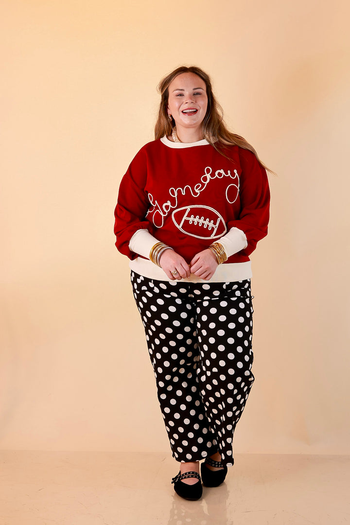 See You at Kickoff Gameday Football Appliqué Graphic Top in Maroon