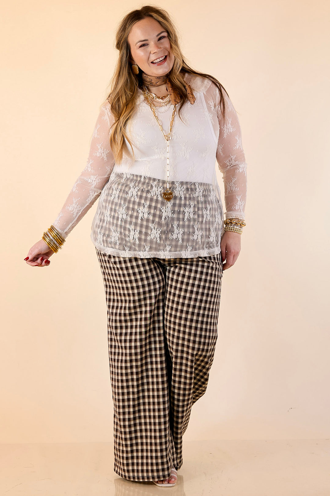 Pretty and Poised Floral Print Lace Top with Ruffle Peter Pan Collar in Ivory