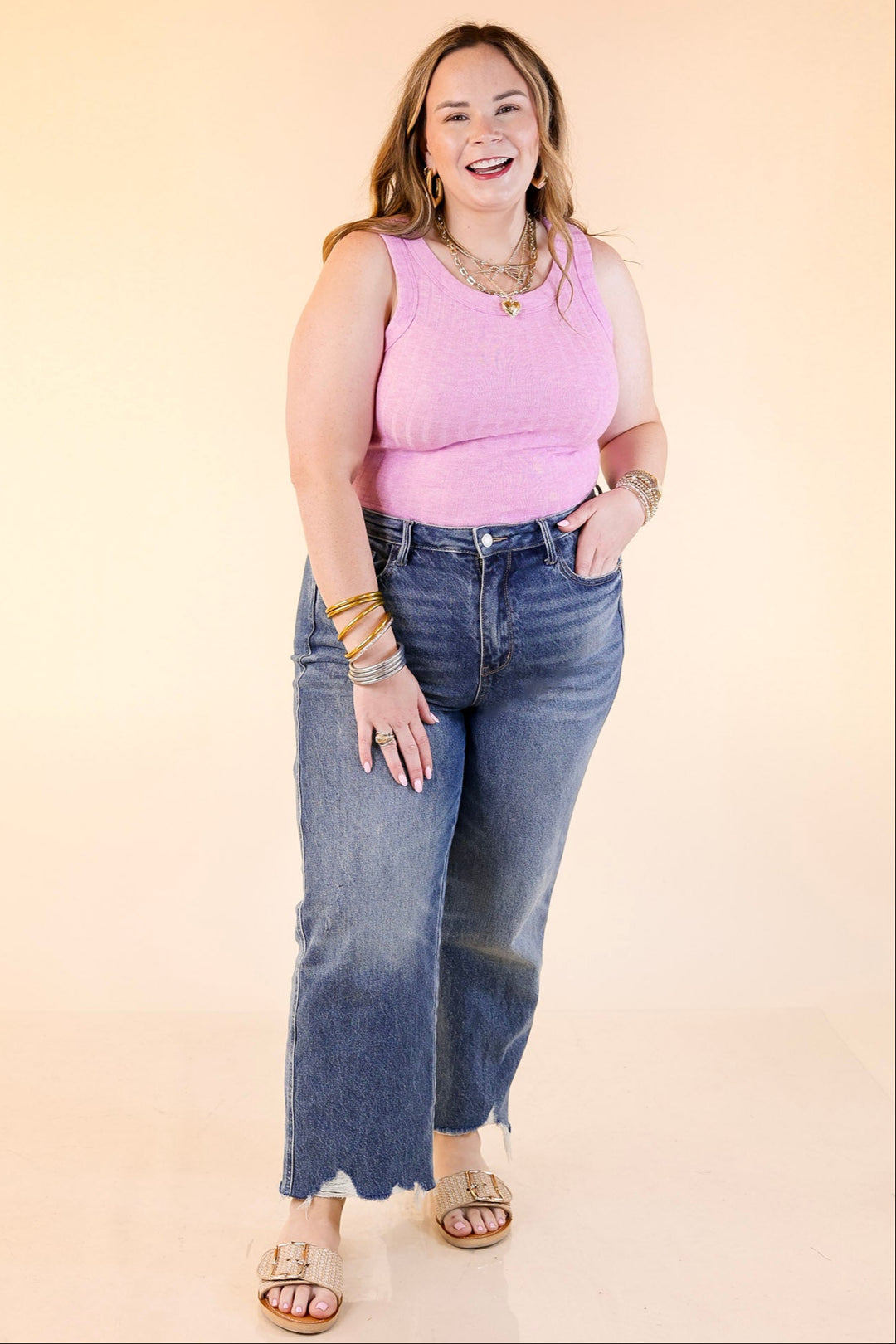 Summer Essential Cropped Sleeveless Top in Light Purple