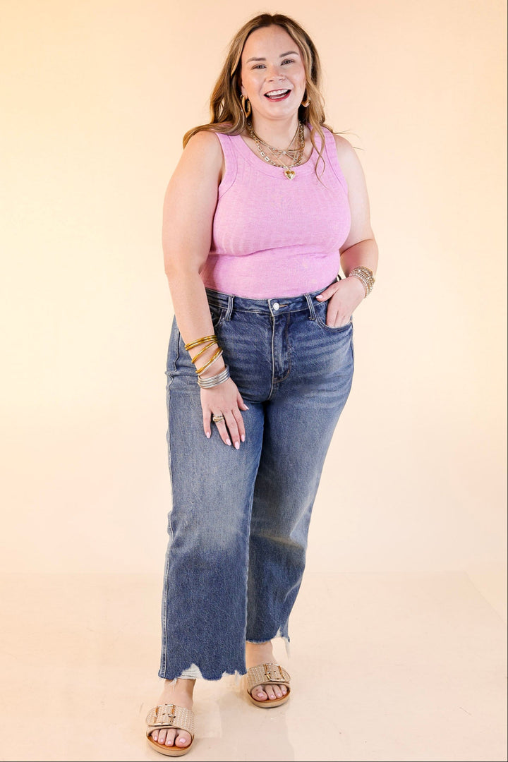 Summer Essential Cropped Sleeveless Top in Light Purple