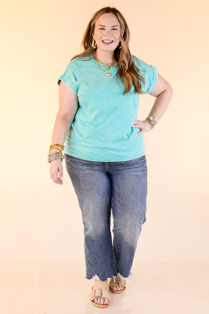 Chic Made Easy Short Sleeve Shirt in Turquoise