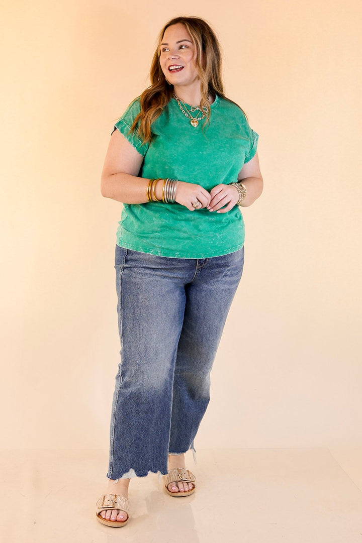 Chic Made Easy Short Sleeve Shirt in Green