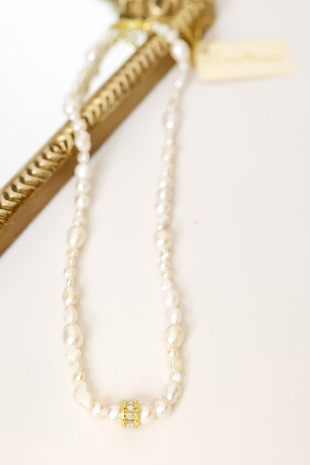 Kinsey Designs | Beth Freshwater Pearl Necklace with Gold Charm
