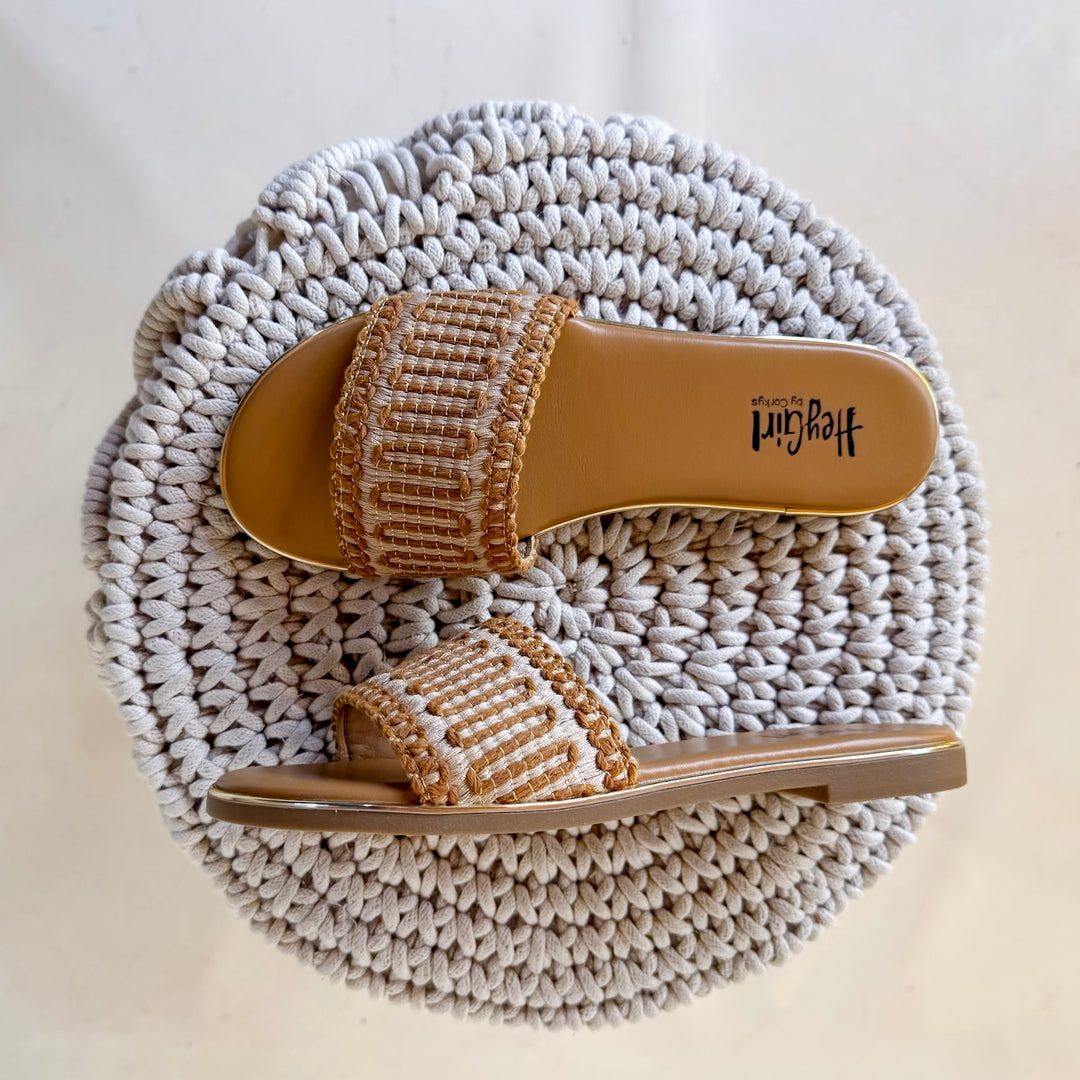 Corky's | Here For A Good Time Woven Flat Sandal in Tan