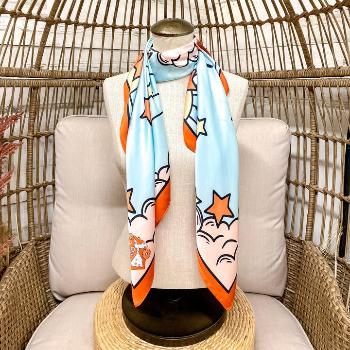 Buck Wild | Space Cowgirl Wild Rag in Orange and Light Blue