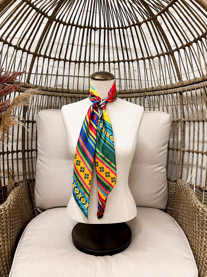 Wyoming Traders | Serape Southwest Silk Wild Rag Scarf in Yellow Mix