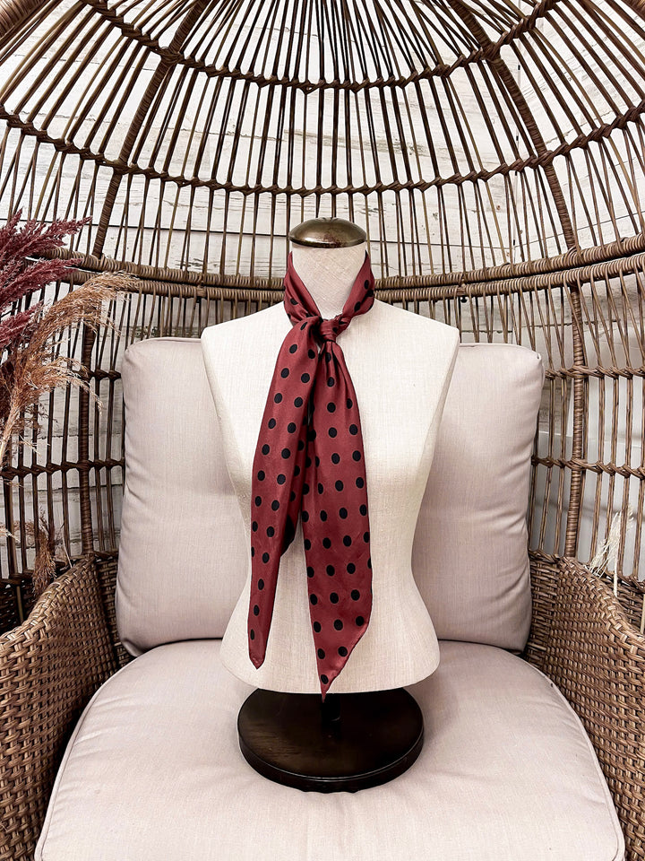 Wyoming Traders | Cowboy Polka Dot Silk Wild Rag Scarf in Wine