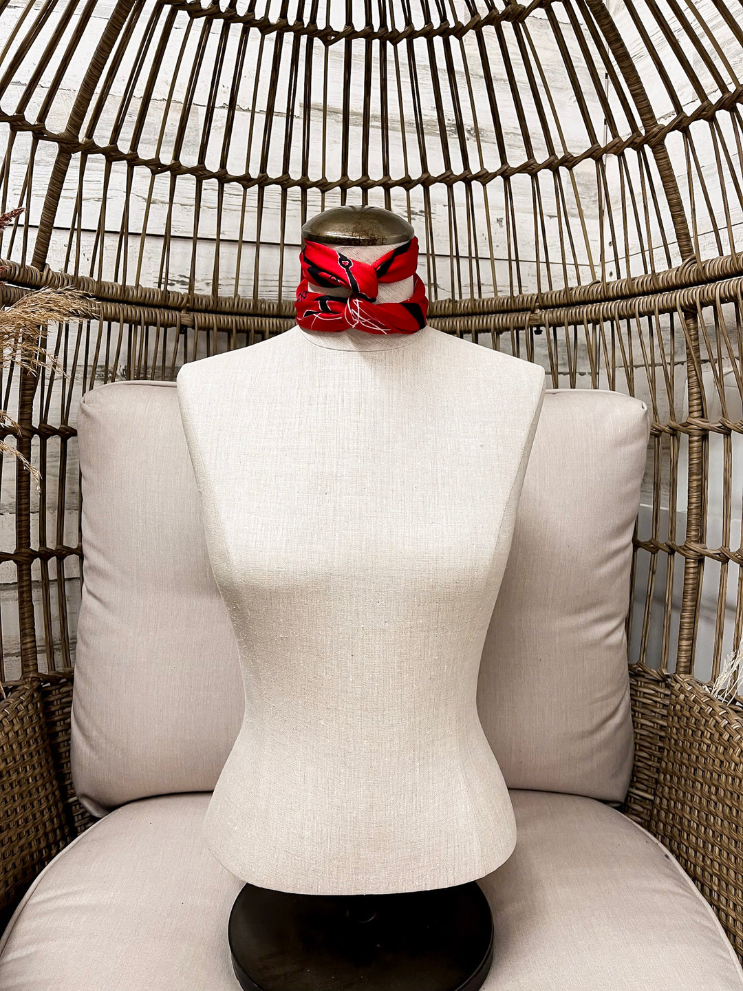 KB's Canvas | In Good Reins Horse Bit Print Scarf in Red and Black