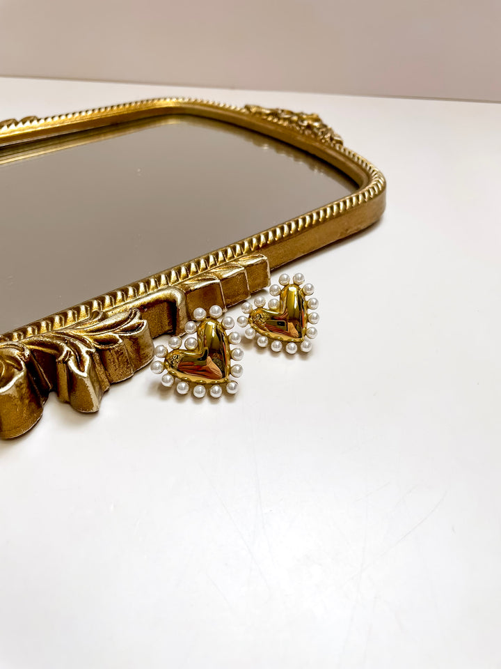 CHANSUTT PEARLS | Pearls of Love Heart and Pearl Earrings in Gold