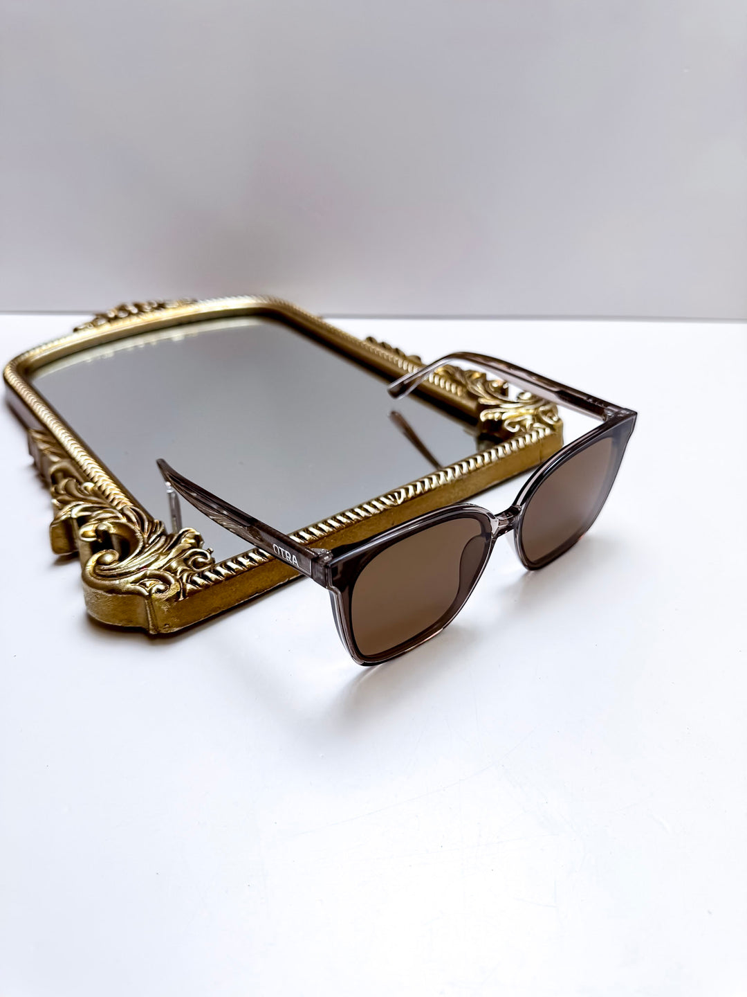 Otra Eyewear | Betty Oversized Square Sunglasses in Transparent Olive