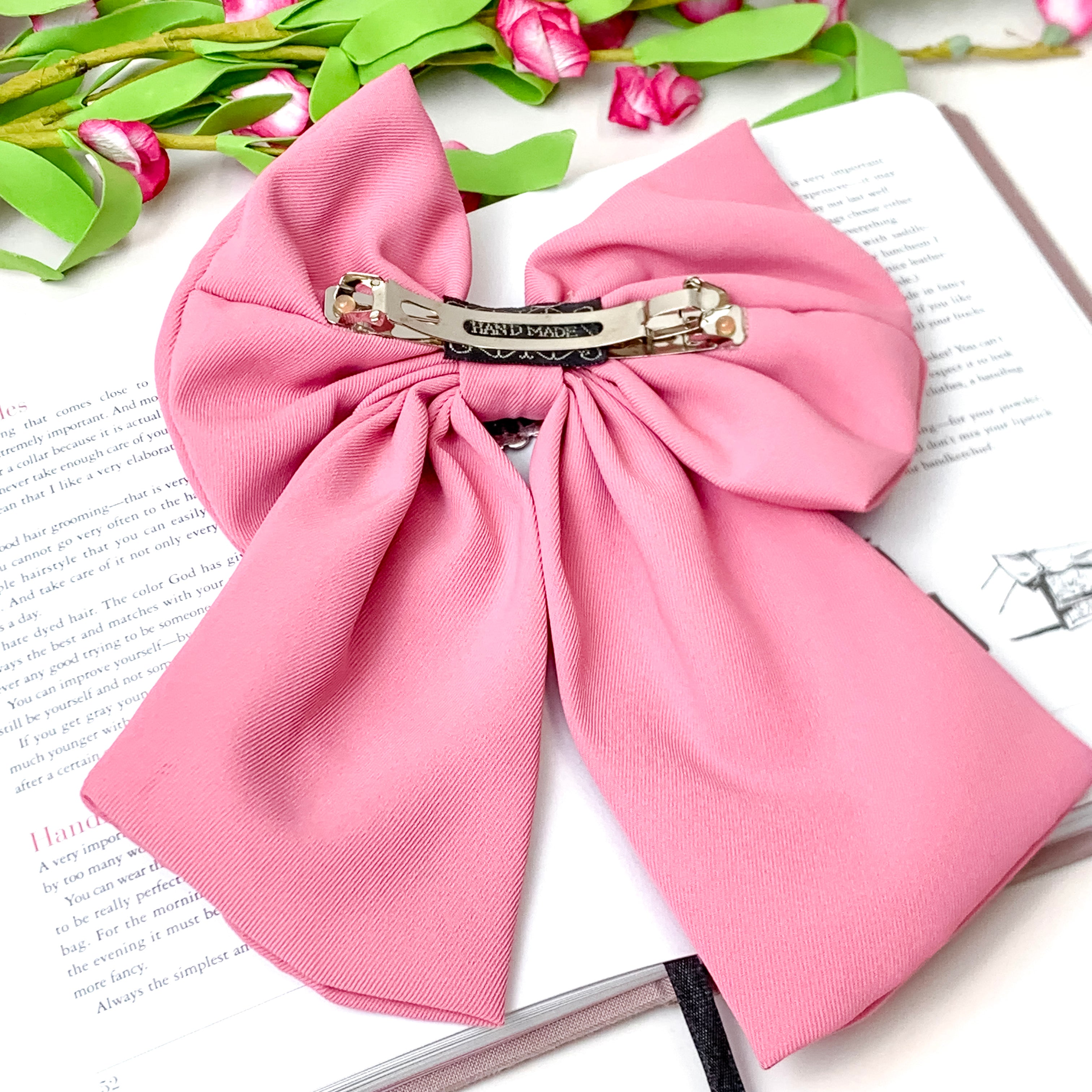 Concho Cutie Fabric Bow Hair Clip in Dusty Pink