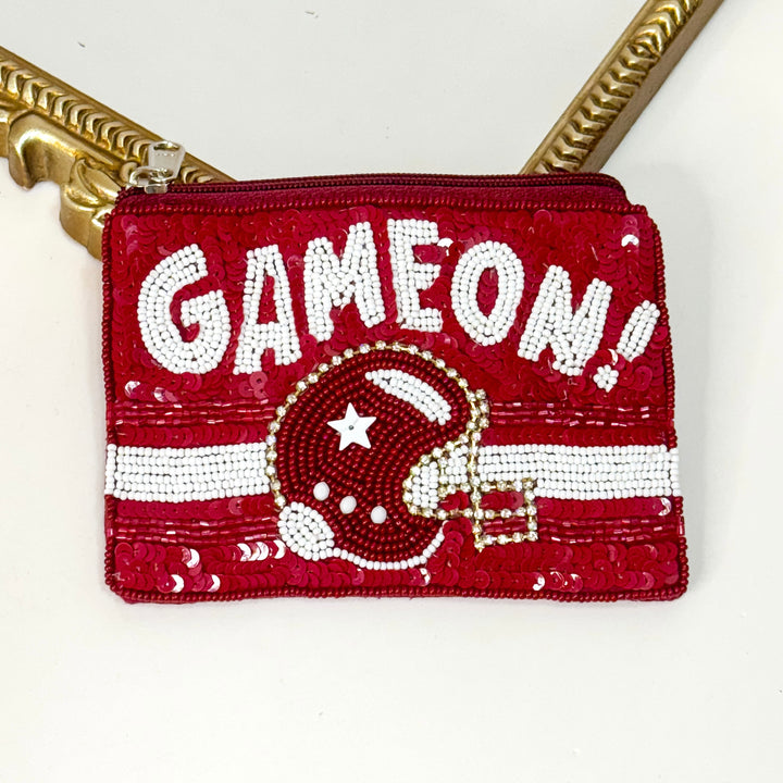 Game On! Gameday Beaded Coin Purse in Maroon