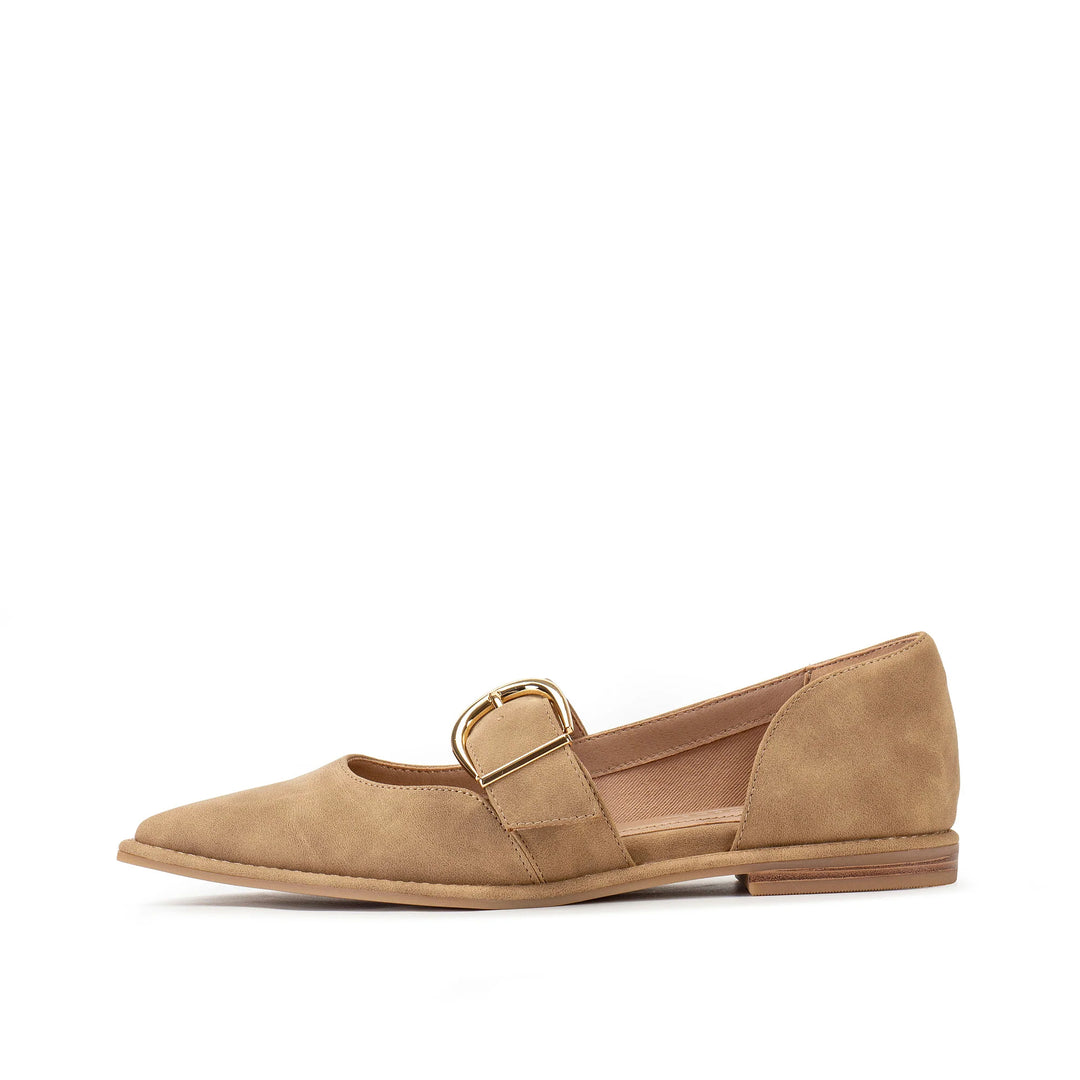 Yellow Box | Romeria D'Orsay Flat in Taupe Brown