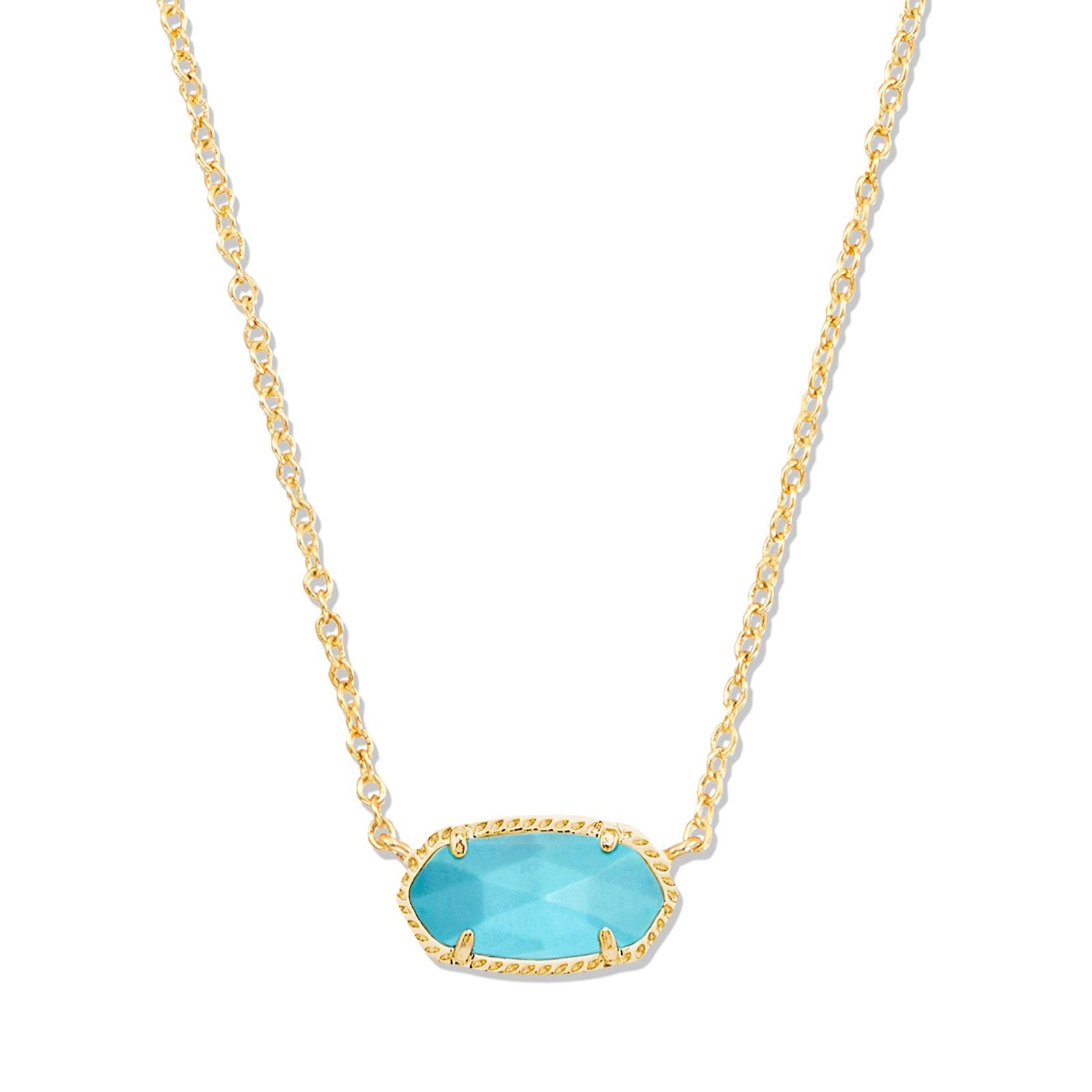 Kendra Scott | Elisa Gold Pendant Necklace in Variegated Turquoise Magnesite - Giddy Up Glamour Boutique