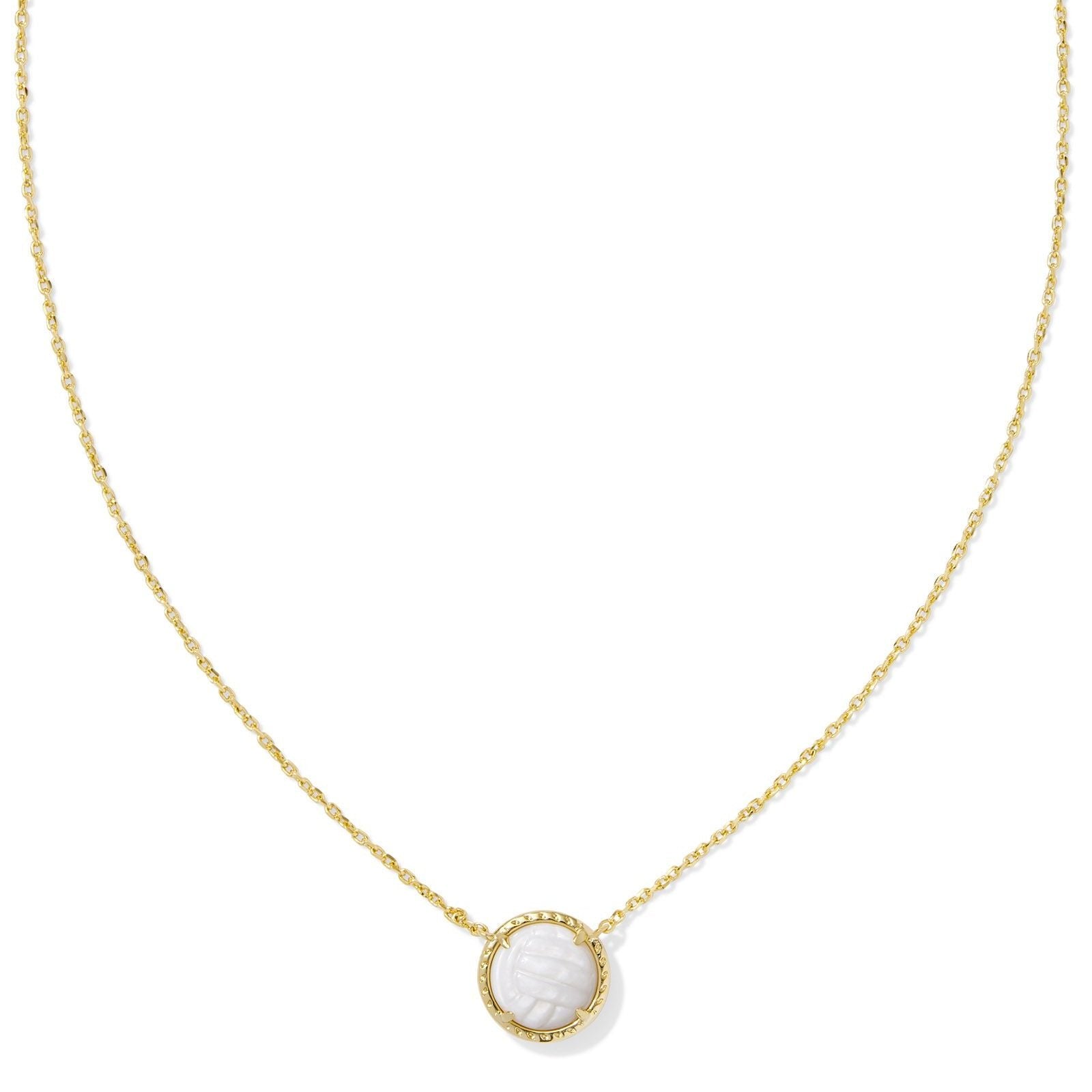 Kendra Scott | Volleyball Gold Short Pendant Necklace in White Mother-of-Pearl