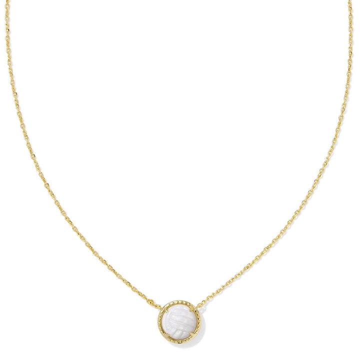 Kendra Scott | Volleyball Gold Short Pendant Necklace in White Mother-of-Pearl