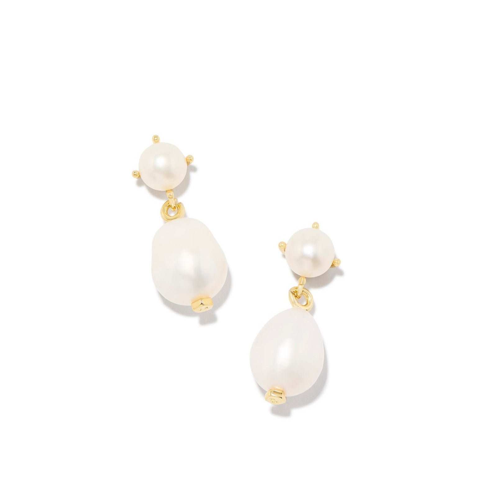 Kendra Scott | Eve Gold Drop Earrings in White Pearl