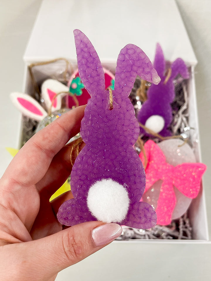 Purple Easter Bunny Butts with Fluffy Tail Car Freshie in Various Scents