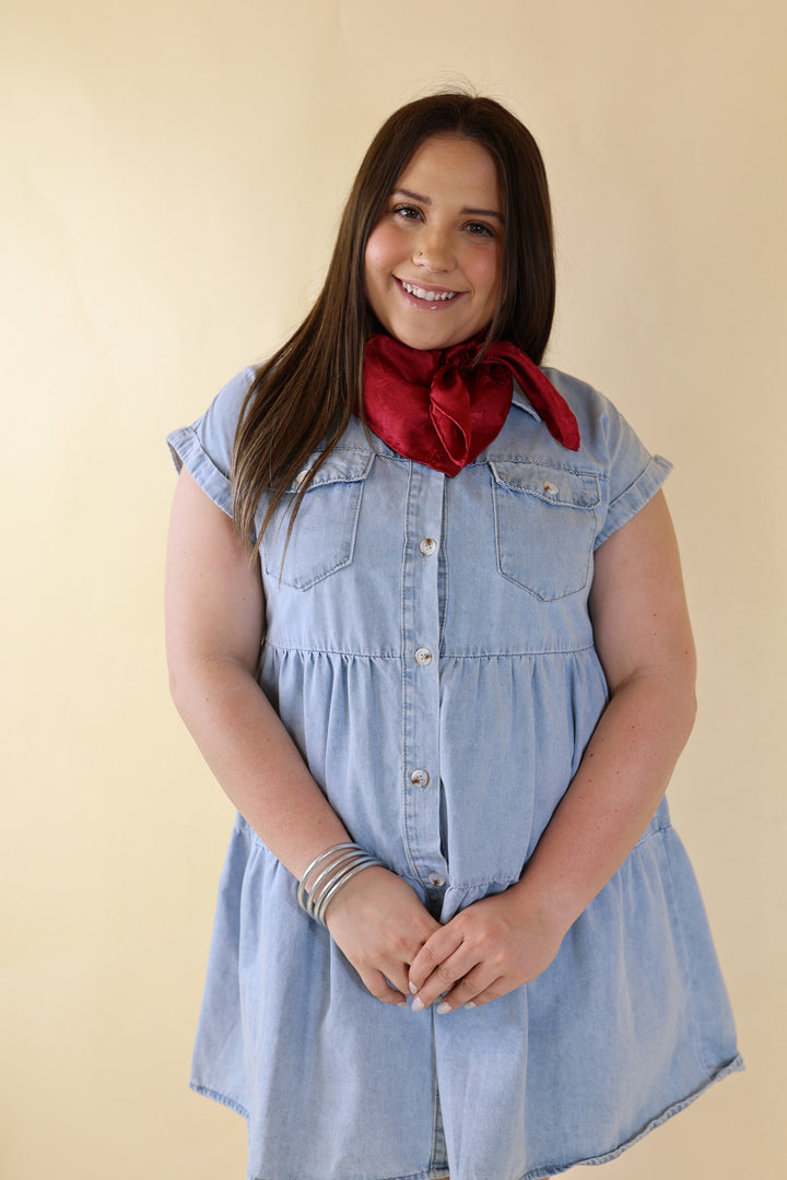 Jacquard Wild Rag in Red - Giddy Up Glamour Boutique