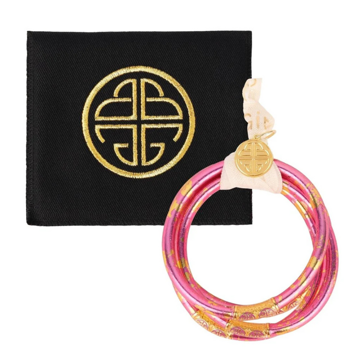 BuDhaGirl | Set of Four | KOI All Weather Bangles in Rose (Pink)