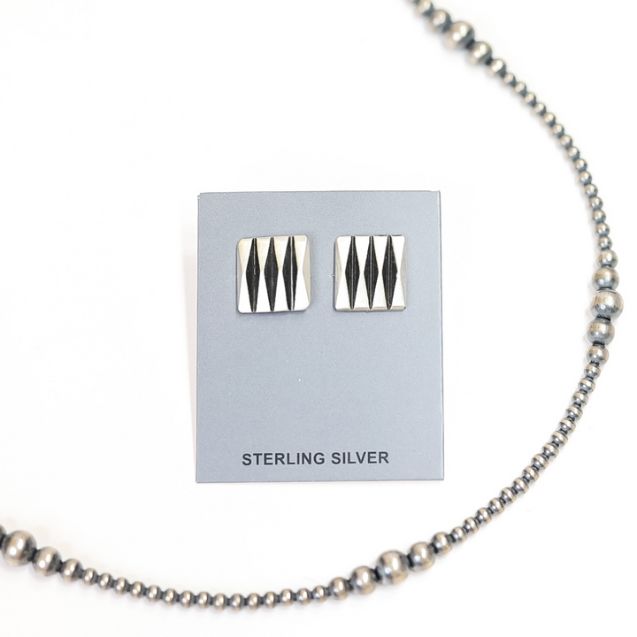 Leander Tahe |  Navajo Handmade Sterling Silver Cutout Stud Earrings