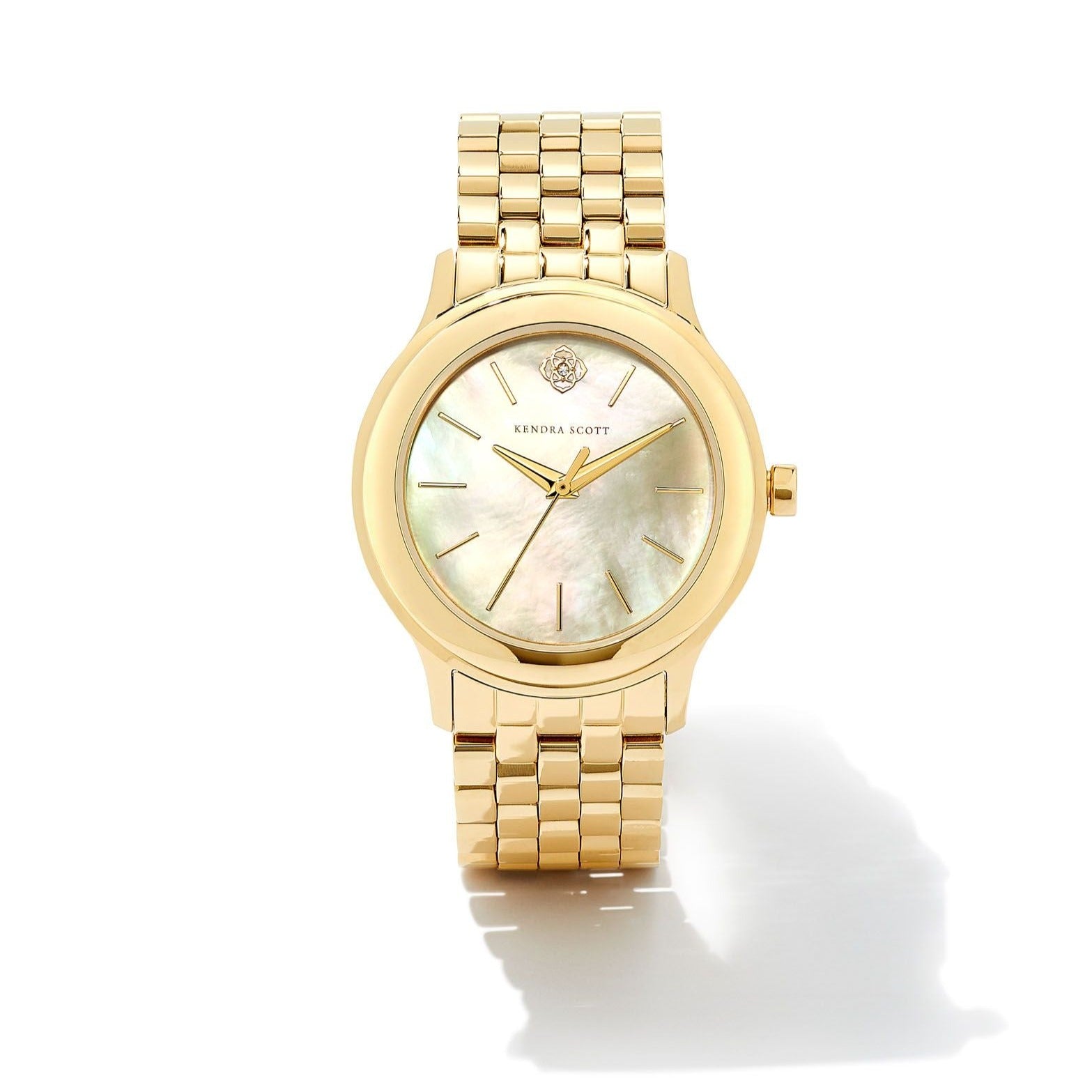 Kendra Scott | Alex Gold Tone Stainless Steel 35mm Watch in Ivory Mother-of-Pearl