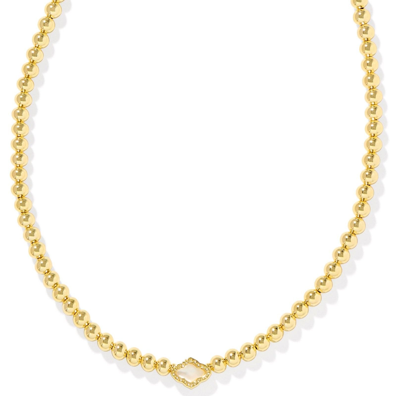 Kendra Scott | Abbie Gold Beaded Necklace in Natural Mother of Pearl