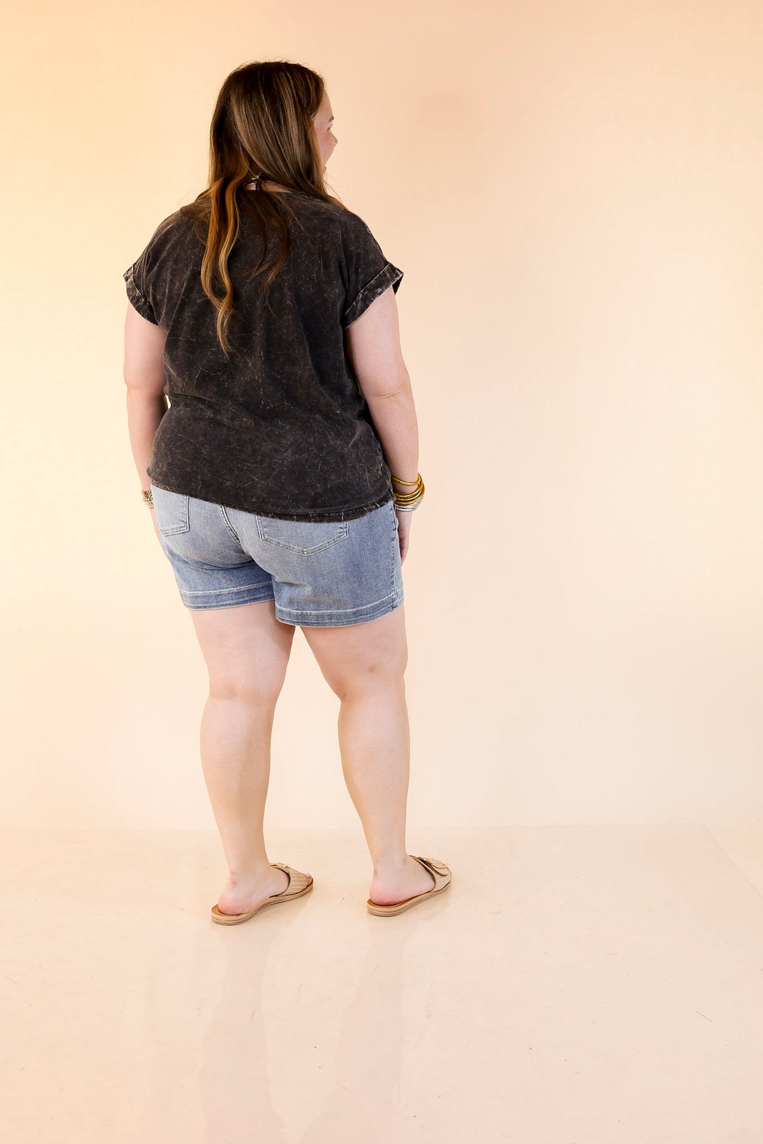 Judy Blue | Denim Prestige Trouser Shorts in Medium Wash