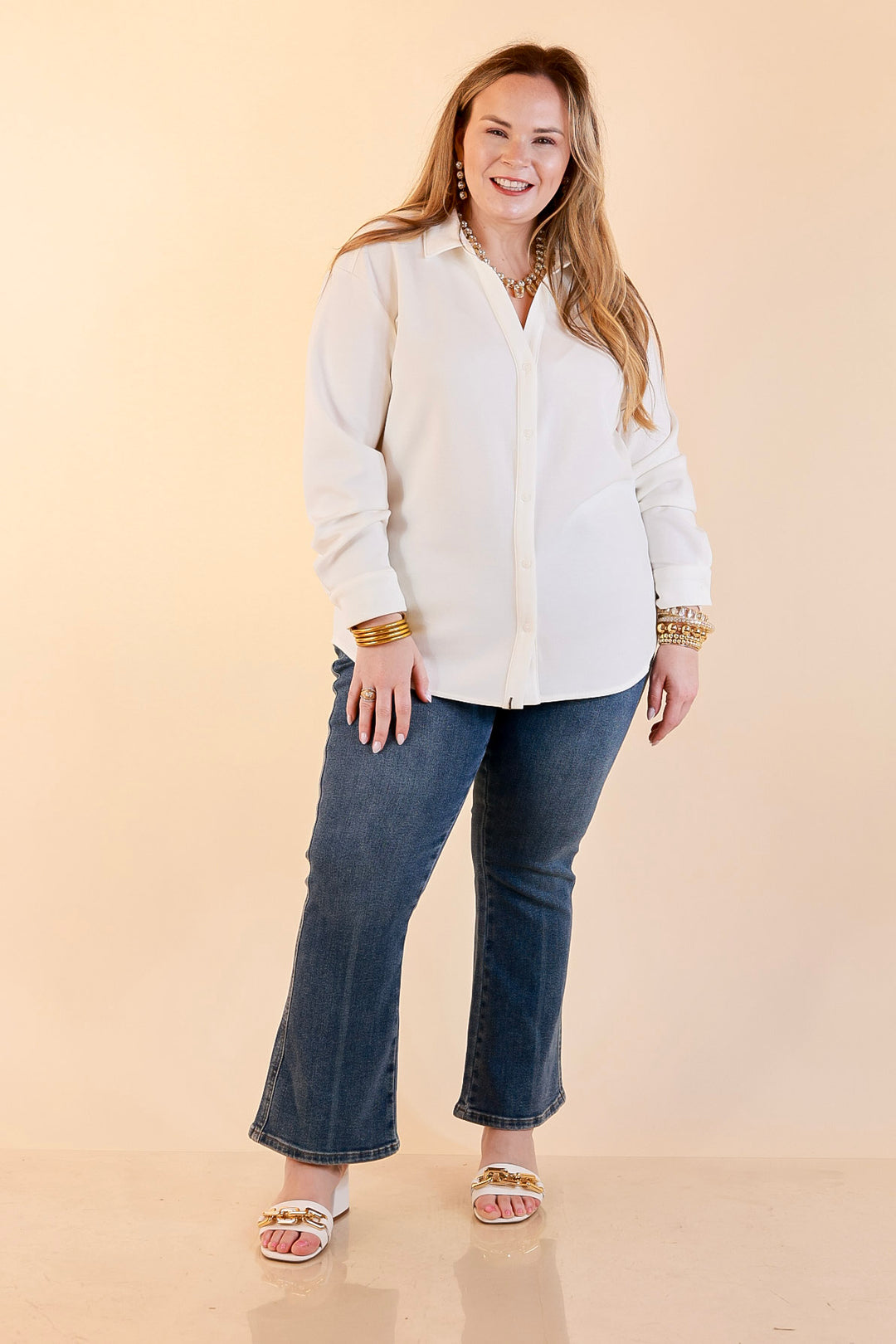 SPANX | AirEssentials Button Down Top in Powder White