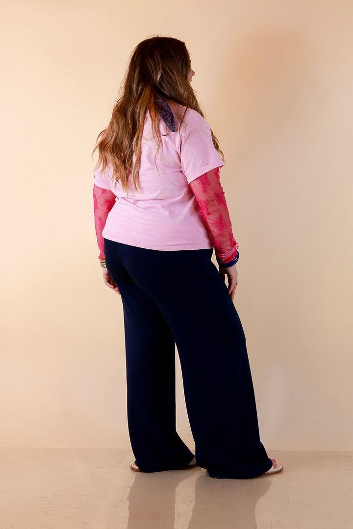 Butterfly Season Multi Print Butterflies Short Sleeve Graphic Tee in Light Pink