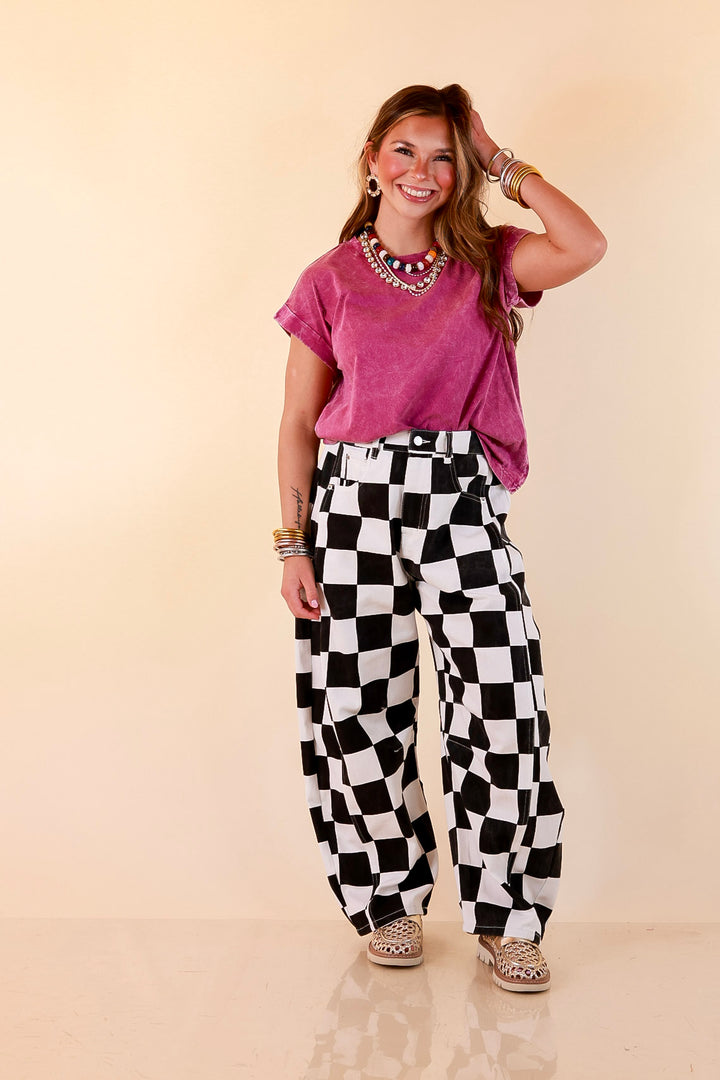 Chic Made Easy Short Sleeve Shirt in Plum Purple