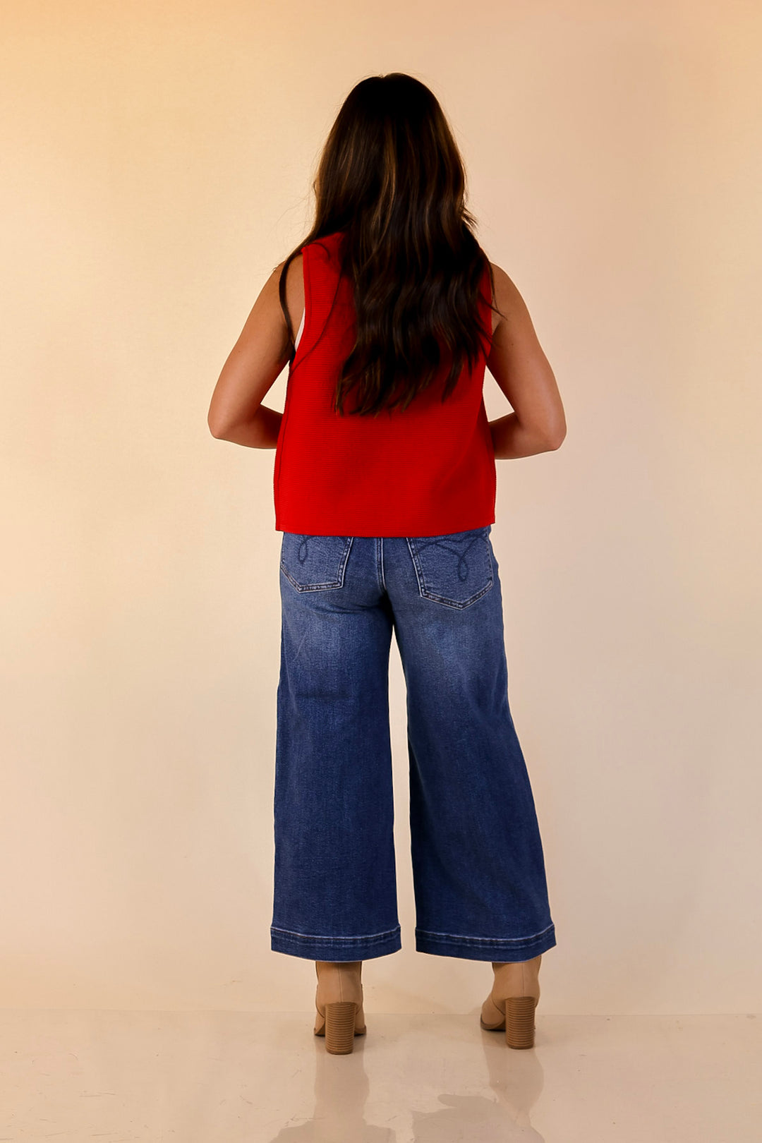 Main Attraction Bow Tie Front Sweater Vest in Red