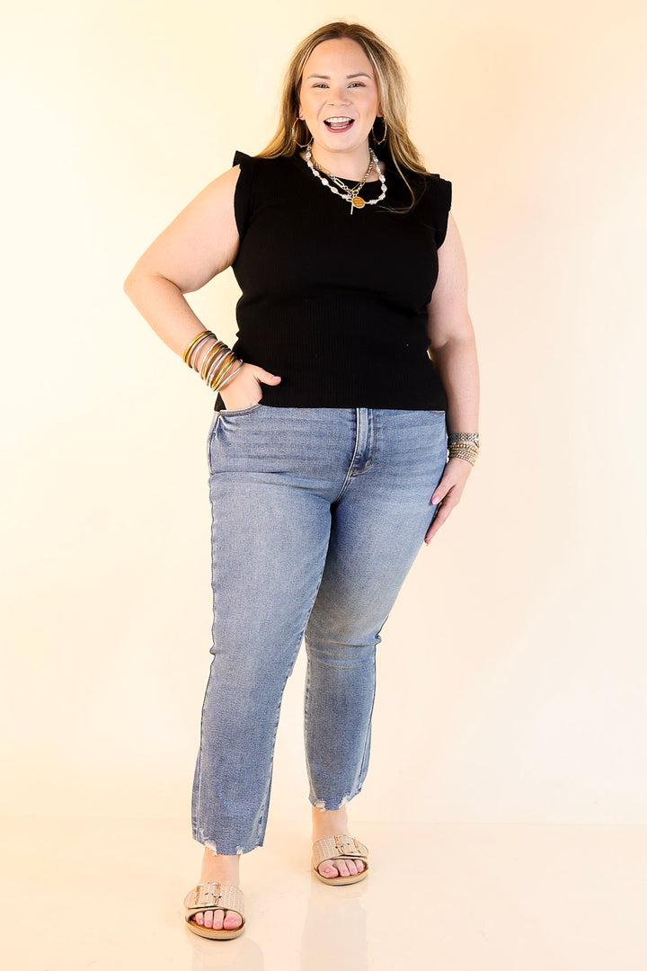 Judy Blue | Kickin' Back Cropped Kick Flare Jean in Medium Wash