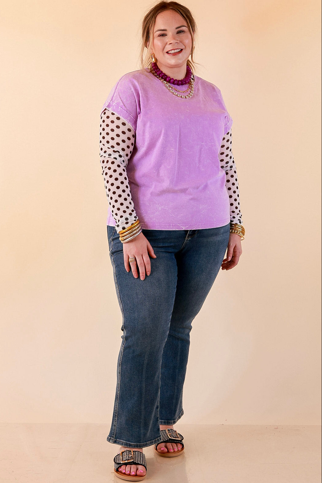 Chic Made Easy Short Sleeve Shirt in Lavender Purple