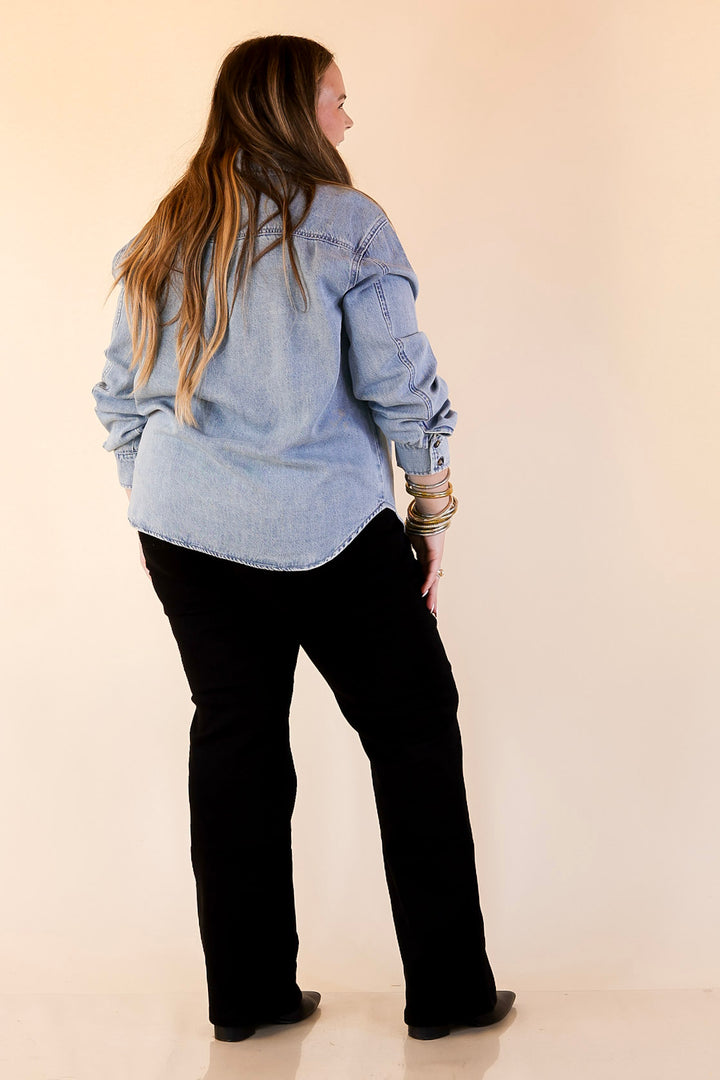 Judy Blue | True Essential Denim Button Up Shirt in Medium Wash