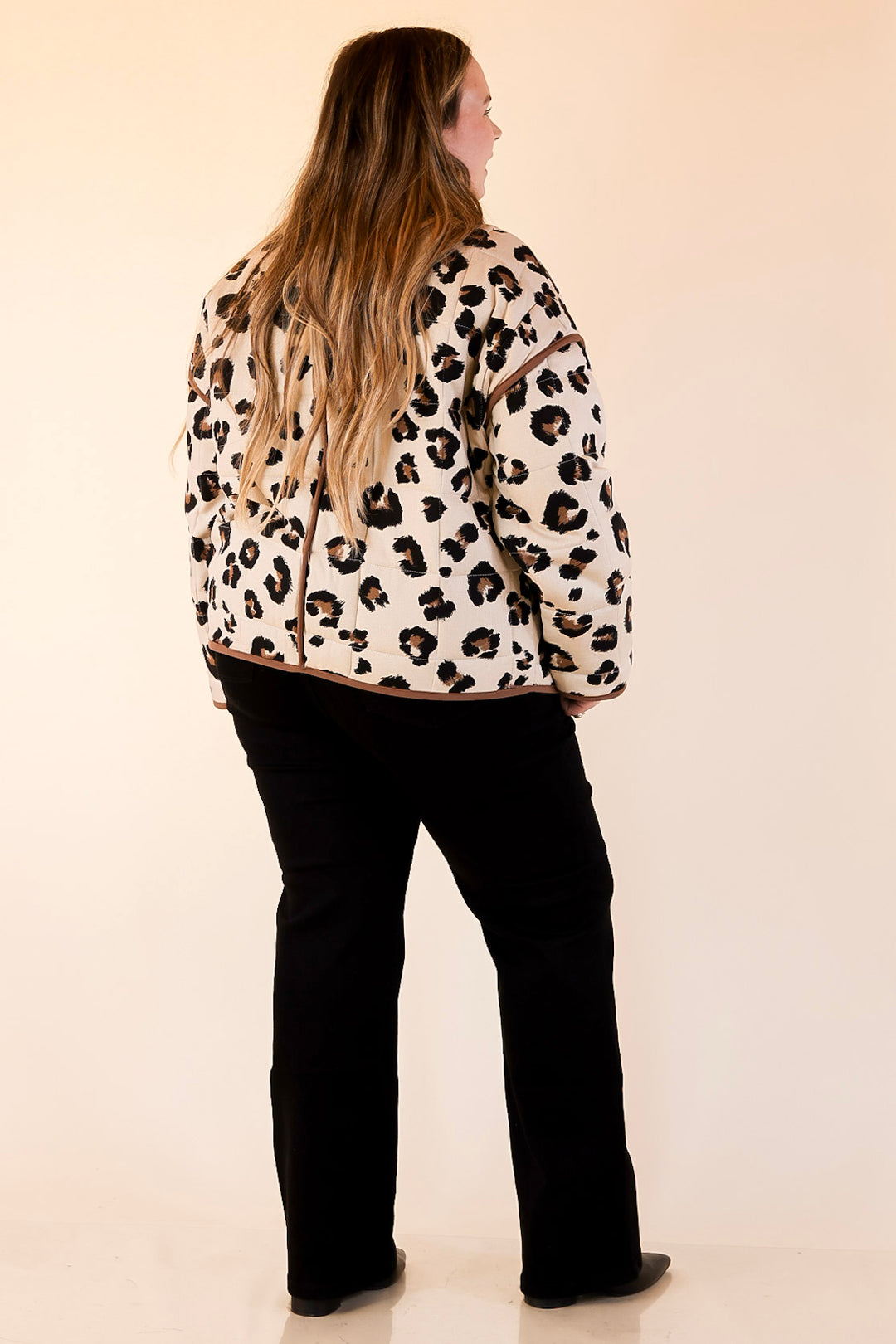 Spotted in Style Quilted Leopard Print Jacket in Cream