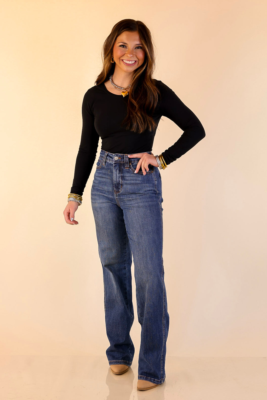 Judy Blue | Perfect Foundation Tummy Control Straight Leg Jean in Medium Wash